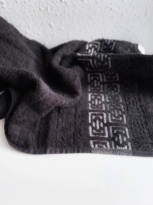 полотенце махровое barcelos черный (48 × 80, черный)